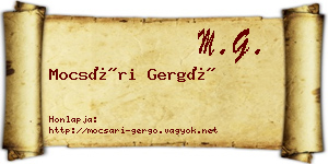 Mocsári Gergő névjegykártya